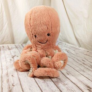 JellyCat Odell Octopus Peachy-Pink White Plush Stuffed Animal Little 7" NWT